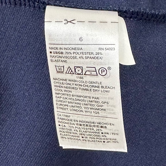 GAP Navy Polka Dot Print Ponte Dress Size 6 A-Line Short Sleeve Skater Retro - Picture 7 of 8